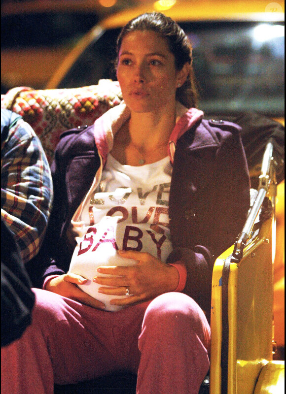 Jessica Biel sur le tournage de Happy New Year à New York le 19 septembre 2011