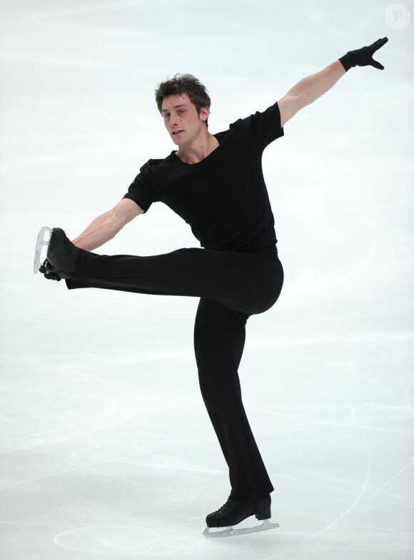 Brian Joubert lors des championnats du Monde de Moscou le 24 avril 2011