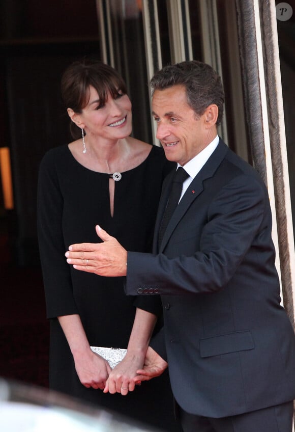 Carla Bruni-Sarkozy et son mari Nicolas à Deauville le 26 mai 2011