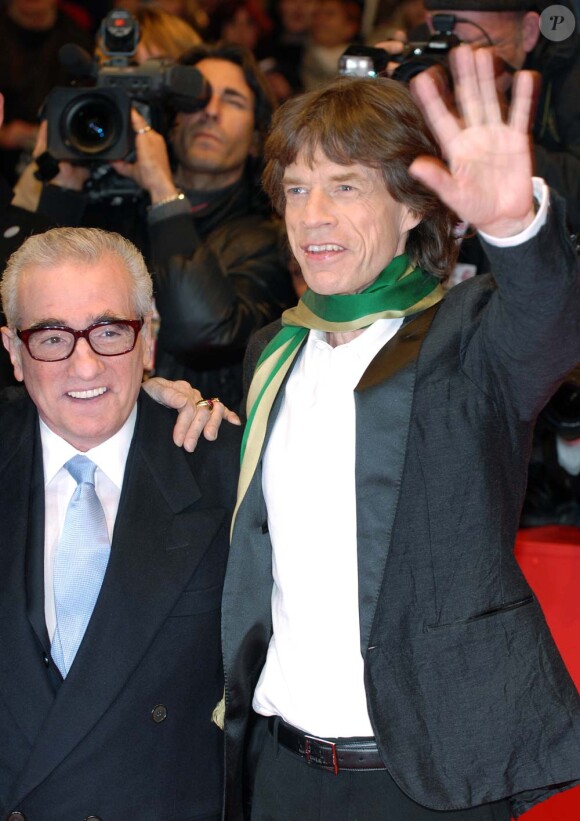 Mick Jagger et Martin Scorsese au festival de Berlin, le 7 février 2008.
