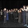 Aznavour applaudi par ses amis.
Outre le président Nicolas Sarkozy, présent à l'Olympia avec son homologue arménien Serge Sarkissian, Charles Aznavour pouvait compter sur la présence de nombreuses personnalités pour sa soirée spéciale pour l'Arménie, mercredi 28 septembre 2011.