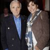 Liane Foly avec Charles Aznavour à l'Olympia, le 25 septembre 2011.