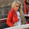 Lindsay Lohan le 25 septembre 2011 sur le lac de Côme en Italie, lors du shooting avec Philipp Plein