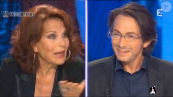 Florian Gazan et Elisabeth Tessier dans On n'est pas couché, samedi 8 octobre 2011 sur France 2