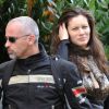 Eros Ramazzotti et sa compagne Marica Pellegrinelli à Milan le 10 octobre 2011.