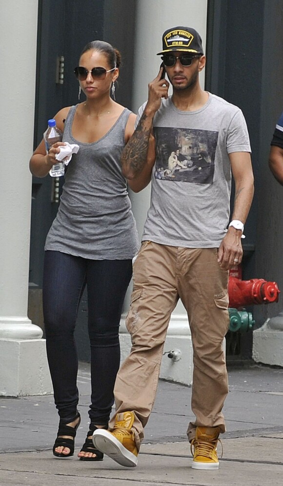 Alicia Keys et son mari Swizz Beatz à New York le 27 septembre 2011