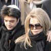Thomas Langmann et Nathalie Rheims aux funérailles de Claude Berri en janvier 2009