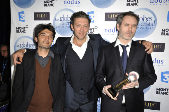 Thomas Langmann, Vincent Cassel et Jean-François Richet, l'équipe de Mesrine en février 2009