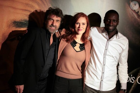 François Cluzet, Audrey Fleurot et Omar Sy lors de l'avant-première à Paris du film Intouchables le 18 octobre 2011