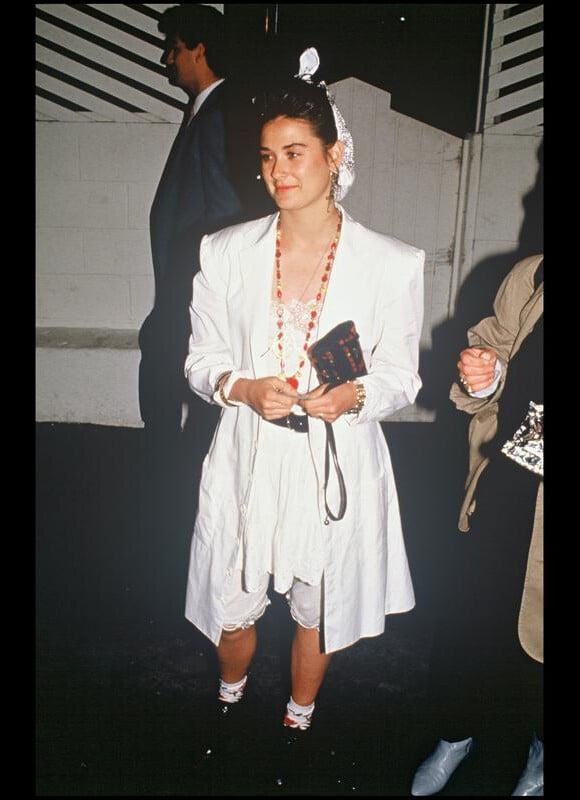 L'actrice Demi Moore, inspirée par Madonna. Le 15 janvier 1993.