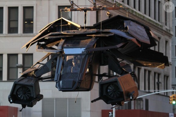 Christian Bale sur le tournage de The Dark Knight Rises à New York le 30 octobre 2011.