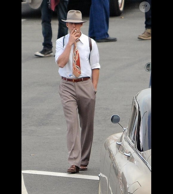 Ryan Gosling sur le tournage de Gangster Squad.