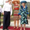 La reine Beatrix, le prince Willem-Alexander et la princesse Maxima des Pays-Bas étaient en visite sur l'île Saint-Eustache le 4 novembre 2011.