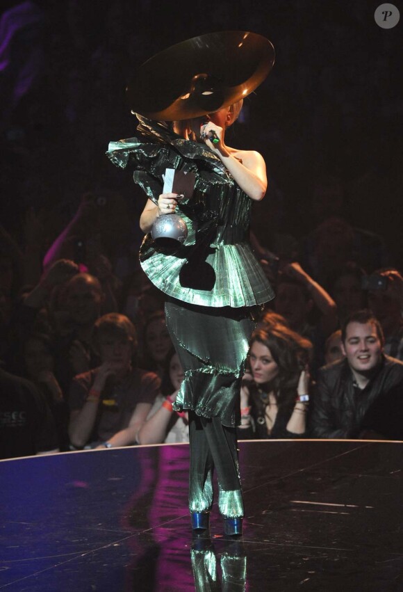 Lady Gaga aux MTV Europe Music Awards, à Belfast, le 6 novembre 2011.
