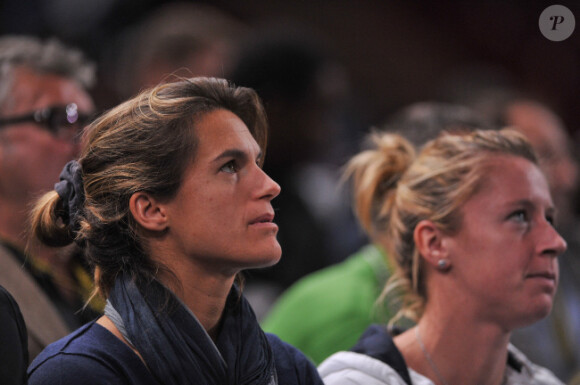 Amélie Mauresmo et Camille Pin le 7 novembre 2011 à Paris lors du Masters 1000