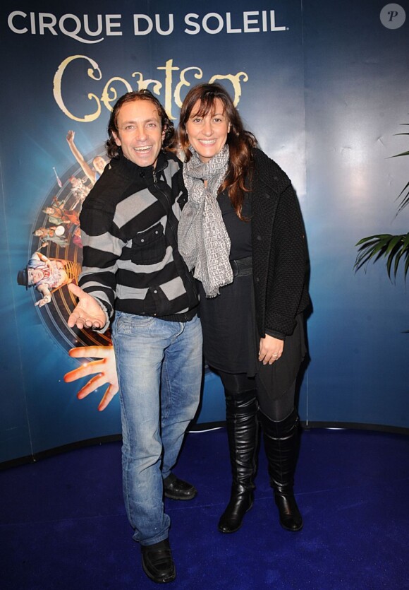 Philippe Candeloro et son épouse lors de la générale de Corteo, le 8 novembre 2011.