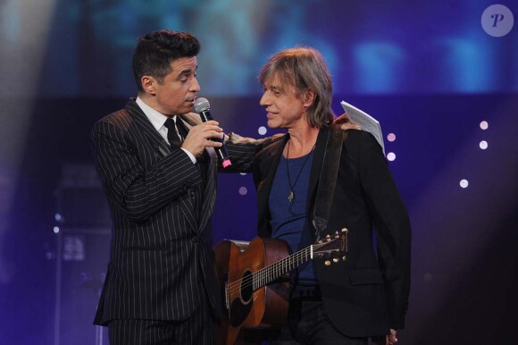 Ariel Wizman et Jean-Louis Aubert lors des Grands prix de la Sacem, au Casino de Paris, le 14 novembre 2011.
