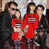 Johnny Hallyday, sa femme Laetica et leurs filles Jade et Joy, le 6 novembre 2011 à Paris