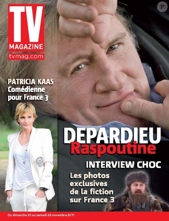 Patricia Kaas et Gérard Depardieu en couverture de TV Magazine, en kiosques le 28 novembre 2011.