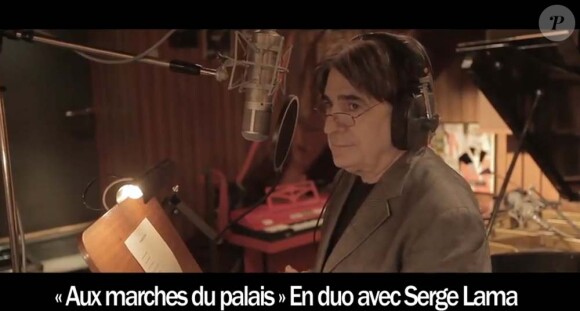 Serge Lama chante avec Nana Mouskouri pour son album Rendez-vous attendu le 21 novembre 2011.