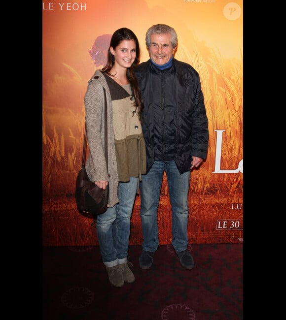 Claude Lelouch et sa fille Shaya lors de l'avant-première du film The Lady à Paris le 22 novembre 2011