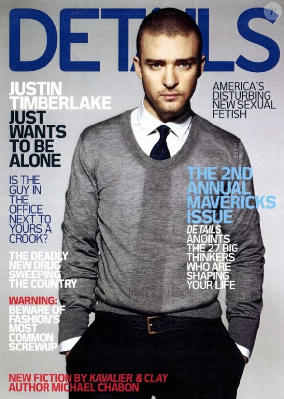 Le beau gosse Justin Timberlake fait la Une du magazine Details. Avril 2007.