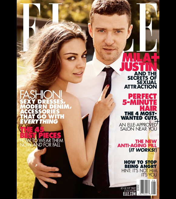 Justin Timberlake et Mila Kunis, partenaires à l'écran dans Sexe Entre Amis, le sont également sur papier glacé grâce au magazine Elle. Septembre 2011.