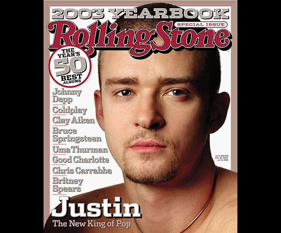 Bouc et crâne rasé : Justin Timberlake change de look et fait la Une de Rolling Stone. Décembre 2009.
