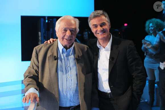Cyril Viguier et Michel Galabru, en novembre 2011 sur le tournage de Vendredi sur un plateau.