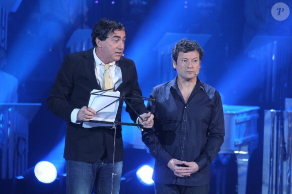 Les chevaliers du Fiel lors de l'enregistrement de l'émission Les années Bonheur, diffusée le 10 décembre 2011 sur France 2