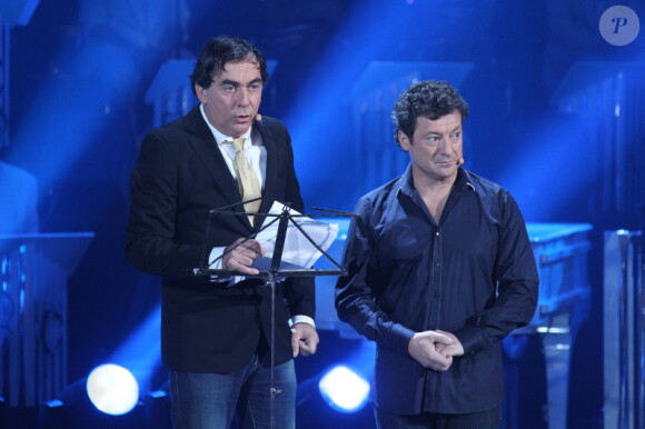 Les chevaliers du Fiel lors de l'enregistrement de l'émission Les années Bonheur, diffusée le 10 décembre 2011 sur France 2