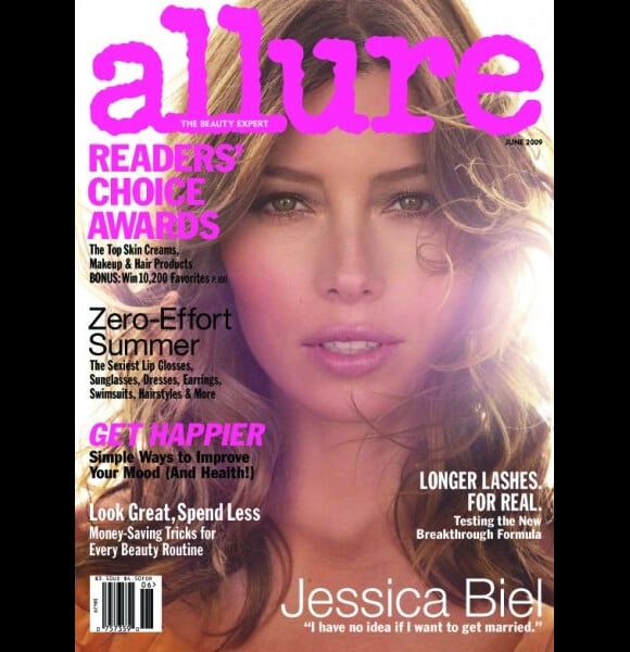 Jessica Biel, rayonnante de beauté en couverture du magazine Allure de juin 2009.