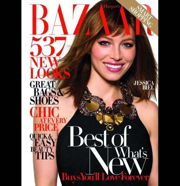 Août 2008 : l'actrice Jessica Biel fait la Une du magazine Harper's Bazaar.