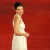Maggie Gyllenhaal, sublime, cache bien son petit bidon lors du Festival du film de Rome le 28 octobre 2011