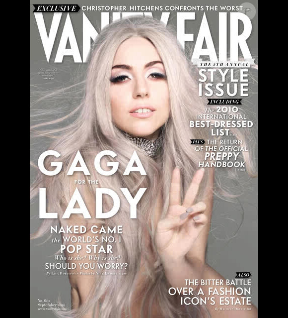 Lady Gaga en couverture de Vanity Fair, shootée par Nick Knight, septembre 2010.