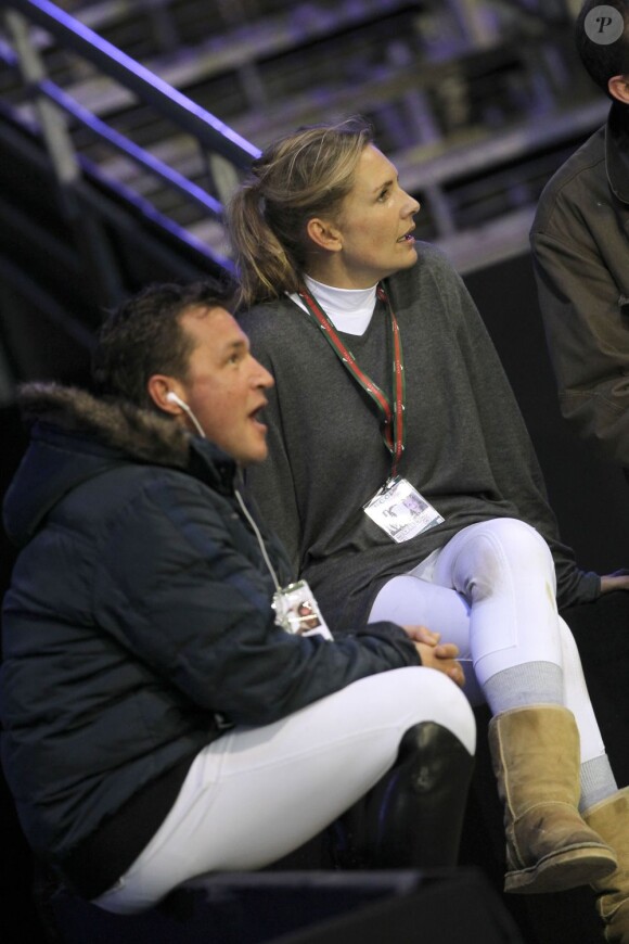 Benjamin Castaldi et son épouse Vanessa lors du coup d'envoi des Gucci Masters, à Villepinte, le 1er décembre 2011.