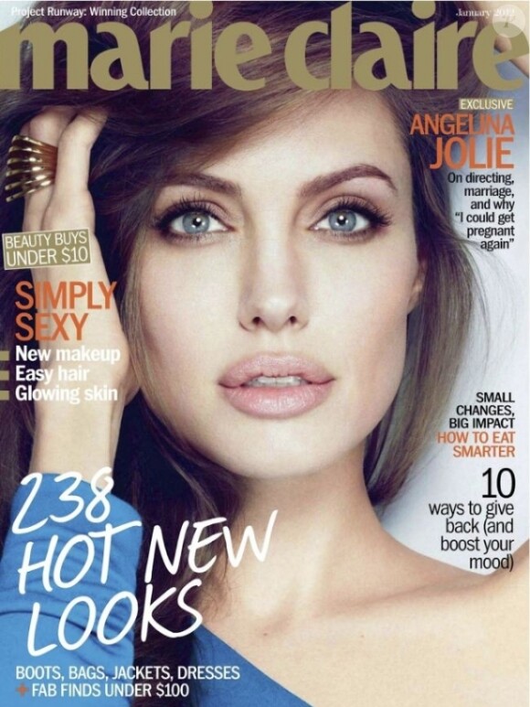 Angelina Jolie en couverture de Marie Claire USA pour le mois de janvier