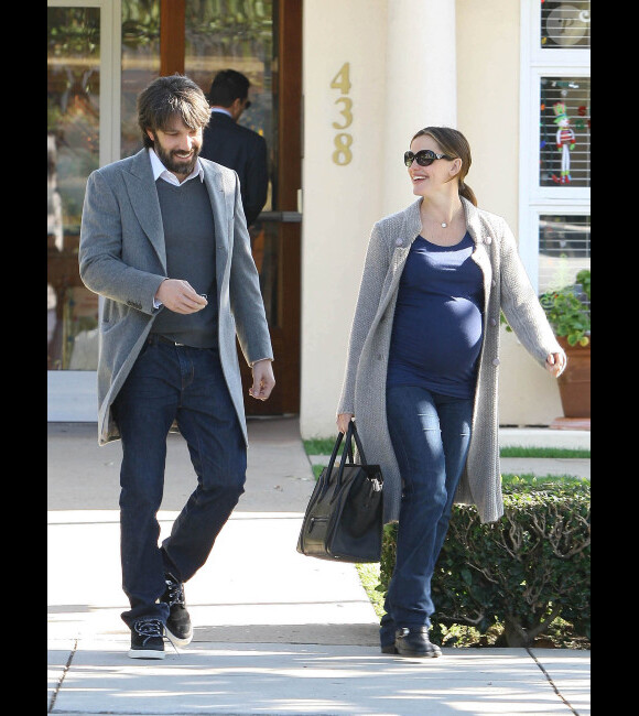 Jennifer Garner et Ben Affleck le 9 décembre 2011 sortant d'une réunion de professeurs pour le fille Violet à Brentwood (Californie)