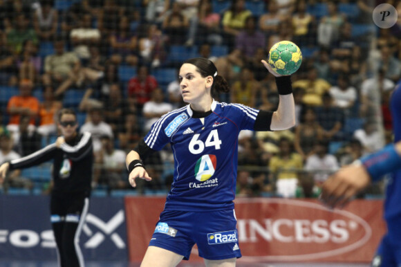 Alexandra Lacrabère le 18 décembre 2011 à Sao Paulo au Brésil lors de la finale des Championnats du monde de handball perdue face à la Norvège