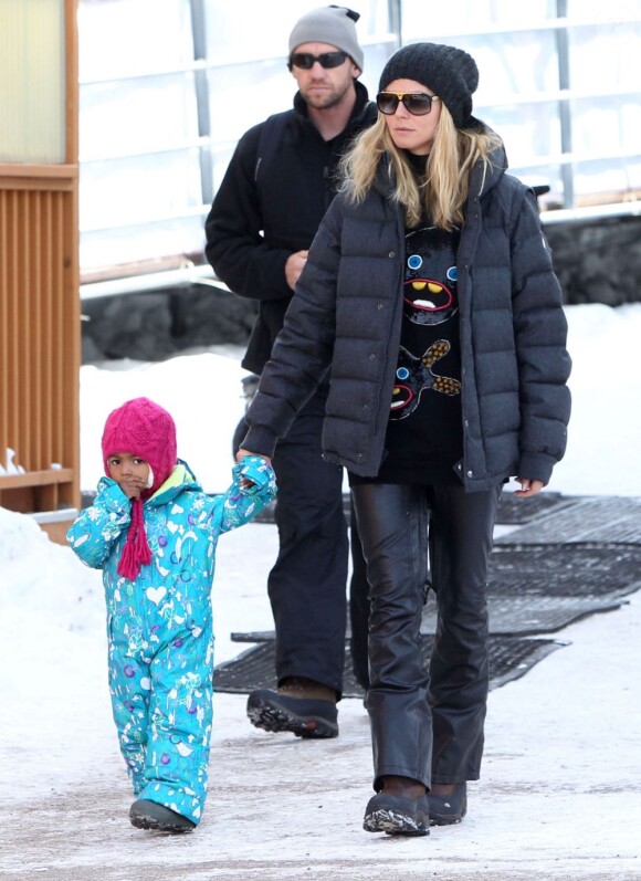 Heidi Klum et sa fille Lou à Aspen le 26 décembre 2011