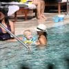 Boris Becker dans la piscine de son hôtel, en vacances à Miami le 27 décembre 2011