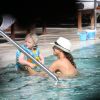 Boris Becker dans la piscine de son hôtel, en vacances à Miami le 27 décembre 2011