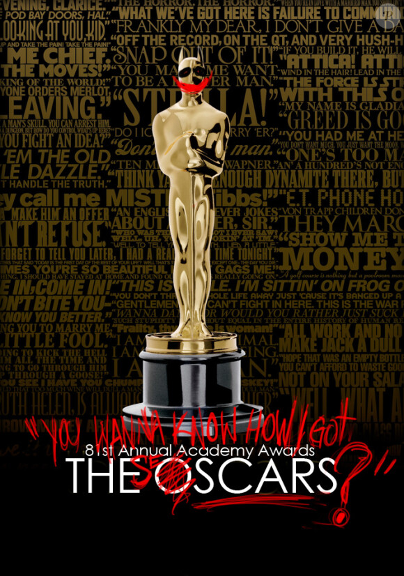 Une affiche créée par un fan pour la nomination de The Dark Knight aux Oscars 2009.