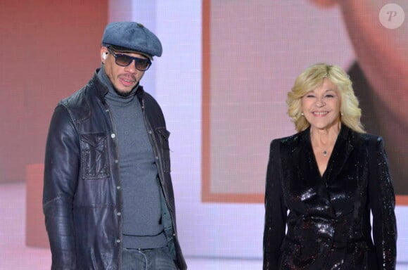 JoeyStarr et Nicoletta lors de l'émission Vivement Dimanche enregistrée le 4 janvier 2012 au Studio Gabriel à Paris