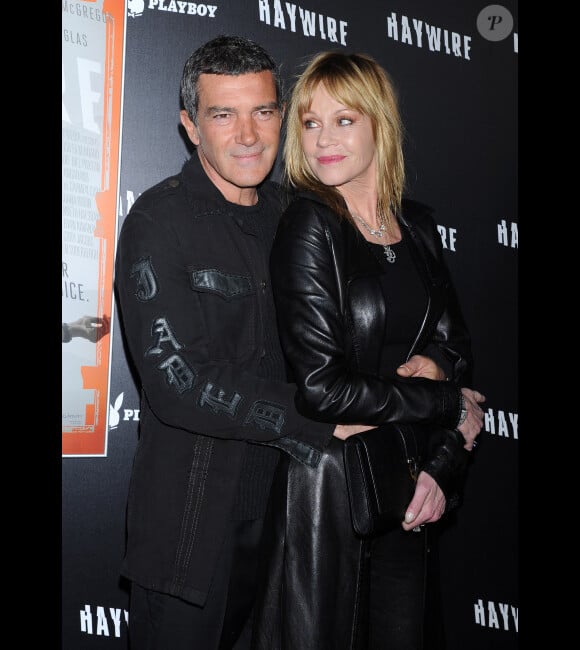 Antonio Banderas et Melanie Griffith à l'avant-première de Haywire, le 5 janvier 2012 à Los Angeles.