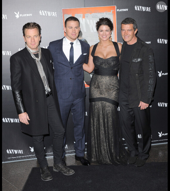 Ewan McGregor, Channing Tatum, Gina Carano et Antonio Banderas à l'avant-première de Haywire, le 5 janvier 2012 à Los Angeles.