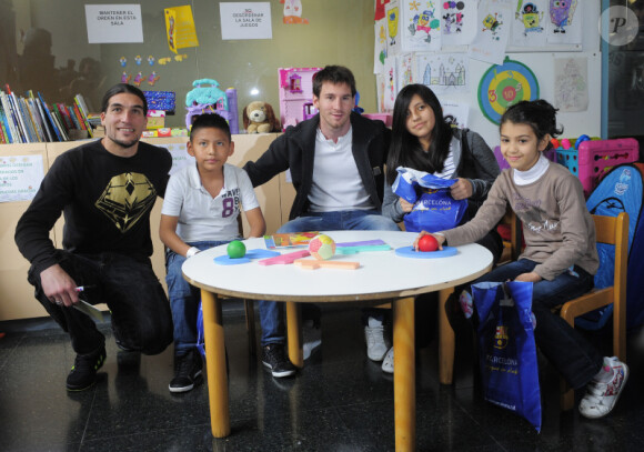 Lionel Messi le 5 janvier 2012 à l'hôpital del Mar de Barcelone