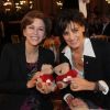 Corinne Touzet et Inès de la Fressange lors du gala mécénat chirurgie cardiaque au grand Hôtel à Paris, le 9 janvier 2012