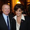 Christian Courtin et Inès de la Fressange lors du gala mécénat chirurgie cardiaque au grand Hôtel à Paris, le 9 janvier 2012