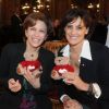 Corinne Touzet et Inès de la Fressange lors du gala mécénat chirurgie cardiaque au grand Hôtel à Paris, le 9 janvier 2012